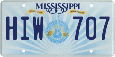 MS license plate HIW707
