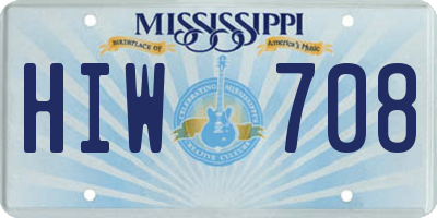MS license plate HIW708