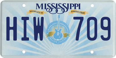 MS license plate HIW709