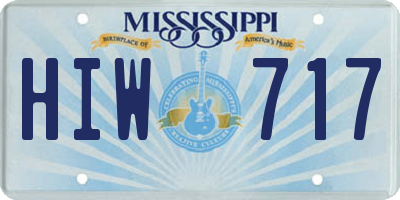 MS license plate HIW717