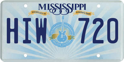 MS license plate HIW720