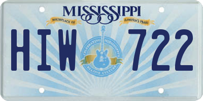 MS license plate HIW722