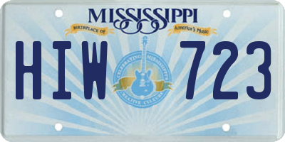 MS license plate HIW723
