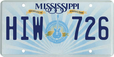 MS license plate HIW726