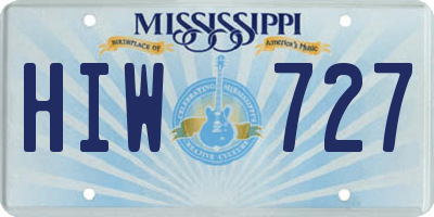 MS license plate HIW727