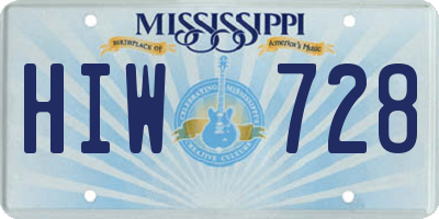 MS license plate HIW728
