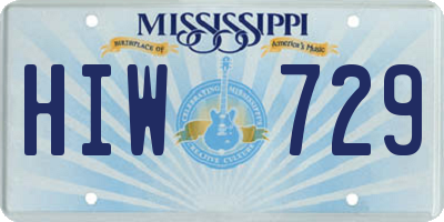 MS license plate HIW729