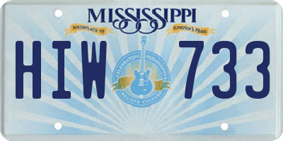 MS license plate HIW733