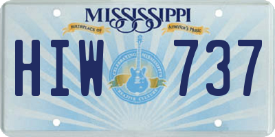 MS license plate HIW737