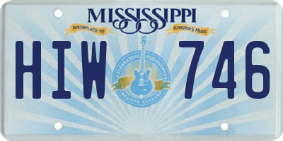 MS license plate HIW746