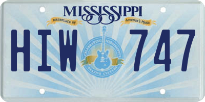 MS license plate HIW747