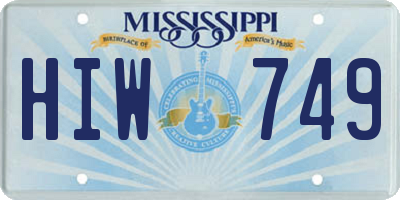 MS license plate HIW749