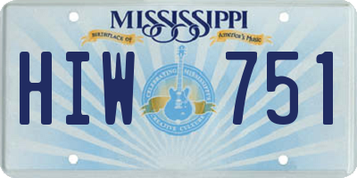 MS license plate HIW751