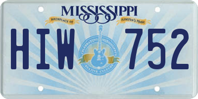 MS license plate HIW752