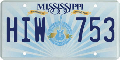 MS license plate HIW753