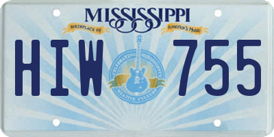 MS license plate HIW755
