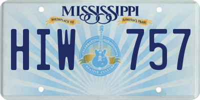 MS license plate HIW757