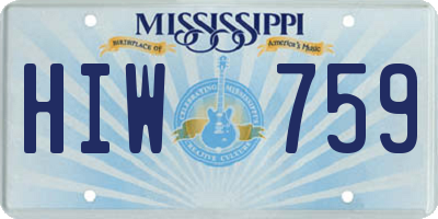MS license plate HIW759
