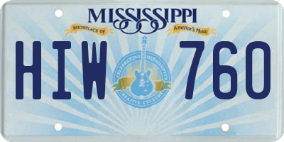 MS license plate HIW760