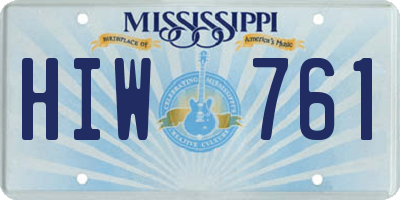 MS license plate HIW761