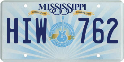 MS license plate HIW762