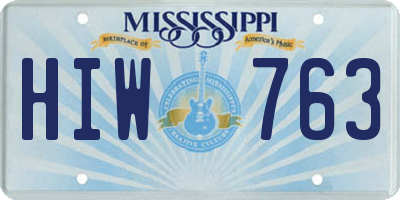 MS license plate HIW763