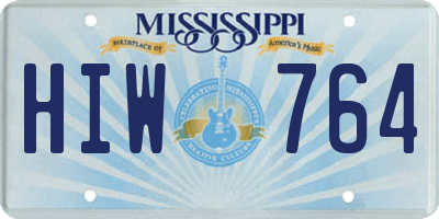 MS license plate HIW764