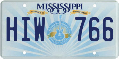 MS license plate HIW766