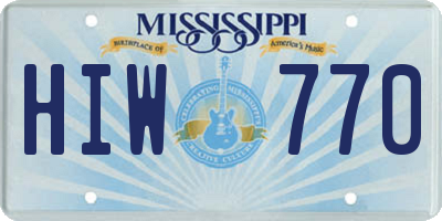 MS license plate HIW770