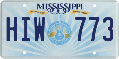 MS license plate HIW773