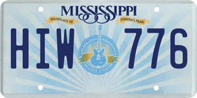 MS license plate HIW776