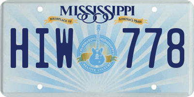 MS license plate HIW778