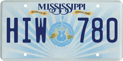 MS license plate HIW780