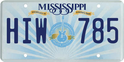 MS license plate HIW785