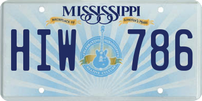 MS license plate HIW786