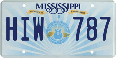 MS license plate HIW787