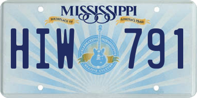 MS license plate HIW791