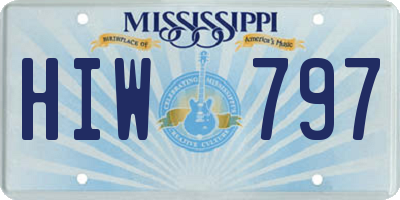 MS license plate HIW797