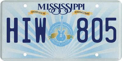 MS license plate HIW805