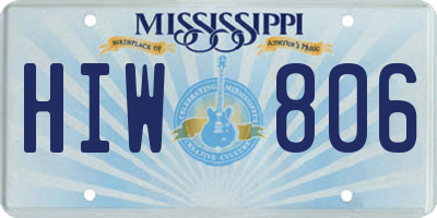 MS license plate HIW806