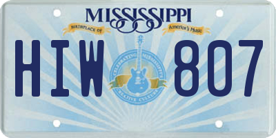 MS license plate HIW807