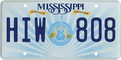MS license plate HIW808