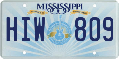 MS license plate HIW809