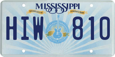 MS license plate HIW810