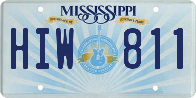 MS license plate HIW811