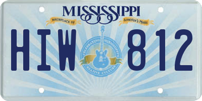 MS license plate HIW812