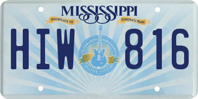 MS license plate HIW816