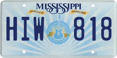 MS license plate HIW818