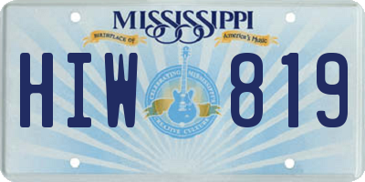 MS license plate HIW819