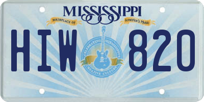MS license plate HIW820